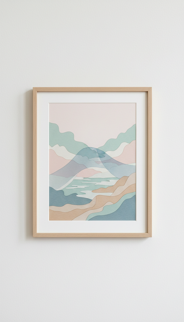Azure Veil framed paper art print